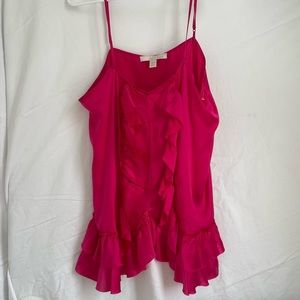 NWT Banana Republic Heritage Hot Pink Fuschia Silk Camisole, Sz L